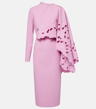 Cape-detail wool-blend midi dress | Oscar de la Renta