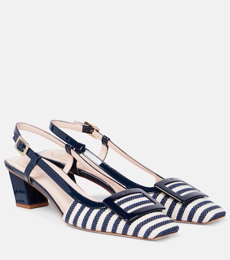 Belle Vivier 45 canvas slingback pumps | Roger Vivier