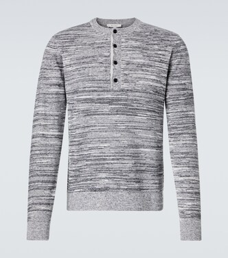 Cotton and linen-blend Henley shirt | JW Anderson