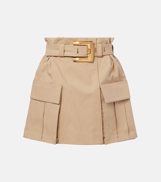 Belted cotton gabardine miniskirt | Balmain