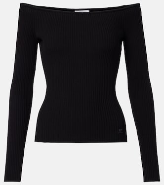 Off-shoulder ribbed-knit top | Courrèges