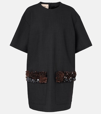 Robe en laine mélangée à sequins | Plan C