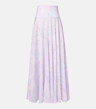 Orchidee cotton maxi skirt | Pucci