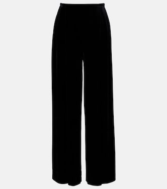 Weite High-Rise-Hose aus Samt | Norma Kamali