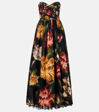 Tonia floral lace-trimmed cotton maxi dress | Agua by Agua Bendita