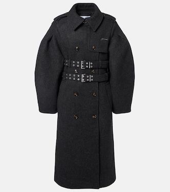 Belted wool and cashmere-blend coat | Ganni