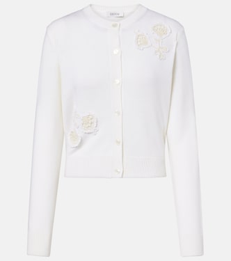 Floral-appliqué wool cardigan | Erdem