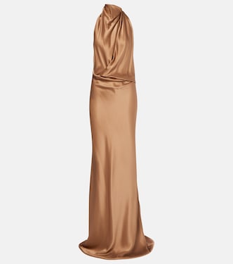 Halterneck silk satin gown | The Sei