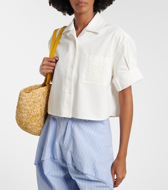 Paula's Ibiza Anagram denim shirt in white - Loewe | Mytheresa