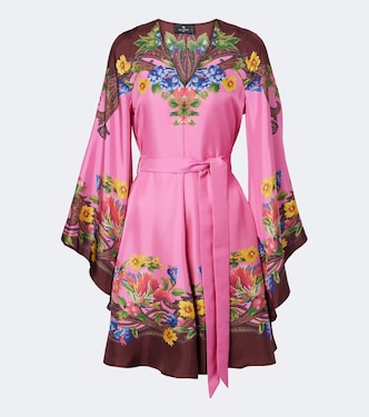 Belted floral silk satin minidress | Etro