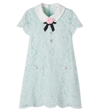 Lace-trimmed dress | Self-Portrait Kids