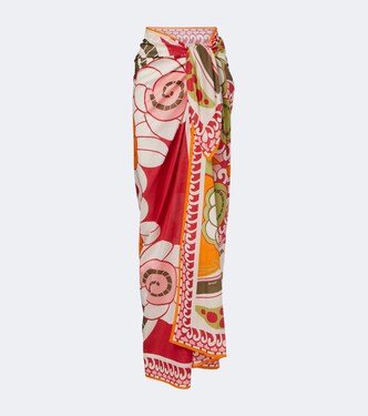 Printed cotton beach cover-up | La DoubleJ