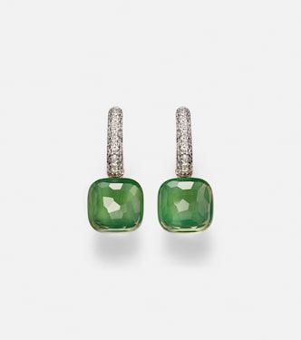 Pendientes Nudo Classic de oro rosa y blanco de 18 ct con piedras | Pomellato