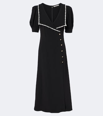 Lace-trimmed cady midi dress | Alessandra Rich