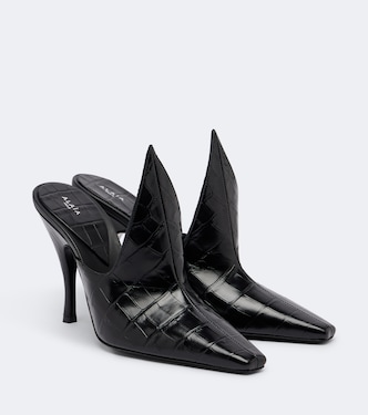 Croc-effect leather mules | Alaïa