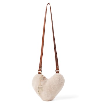 Heart leather-trimmed crossbody bag | Chloé Kids