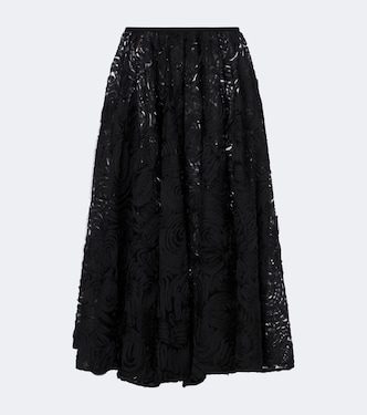 Embroidered midi skirt | Norma Kamali