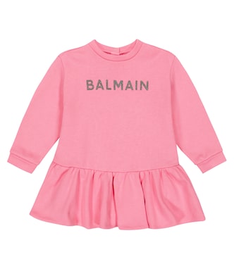 Baby cotton sweatshirt dress | Balmain Kids