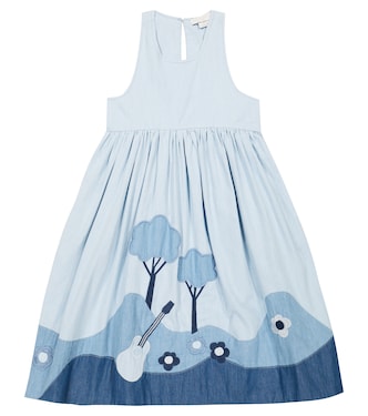 Patchwork cotton chambray dress | Stella McCartney Kids