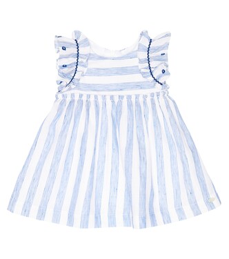 Baby striped cotton and linen dress | Tartine et Chocolat