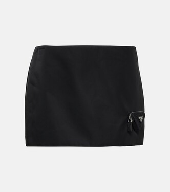 Mini-jupe à taille haute en nylon | Prada
