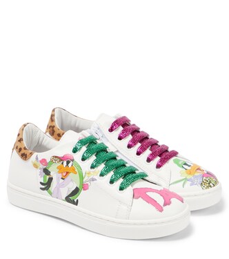 Daffy Duck leather sneakers | Monnalisa