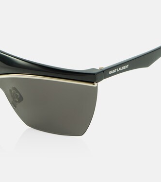 SL 614 Mask shield sunglasses in black - Saint Laurent | Mytheresa