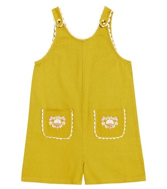 Elena embroidered cotton canvas playsuit | Louise Misha