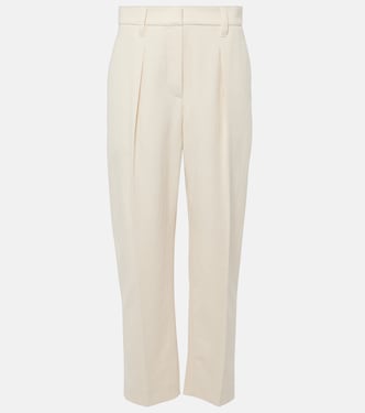 Gabardine high-rise straight pants | Brunello Cucinelli