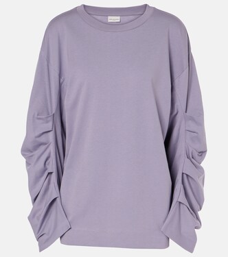 Ruched cotton jersey sweatshirt | Dries Van Noten