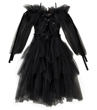Darkest Night bow-detail tulle dress | Tutu Du Monde