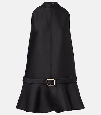 فستان قصير من كريب حرير وصوف بحزام خصر | Tom Ford