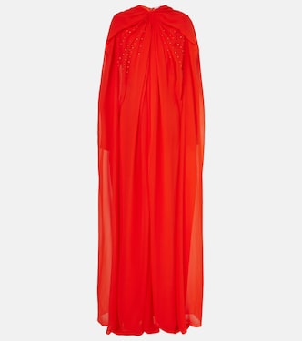 Caped embellished silk gown  | Givenchy