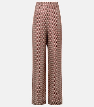 Pantalon droit imprimé en soie | Joseph