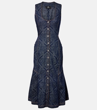 Vestido midi de denim estampado | Etro