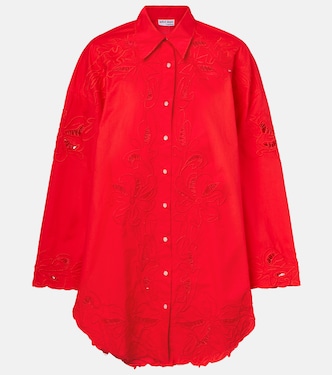 Broderie anglaise cotton poplin shirt | Juliet Dunn