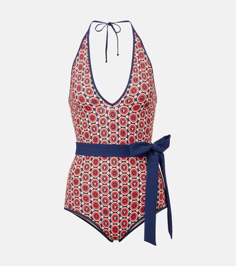 Printed belted swimsuit | Valentino