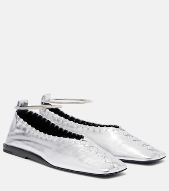 Ballerinas aus Metallic-Leder | Jil Sander