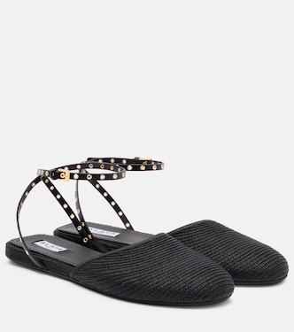 Leather-trimmed slingback flats | Alaïa