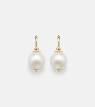 18kt gold drop earrings with diamonds and pearls | Octavia Elizabeth