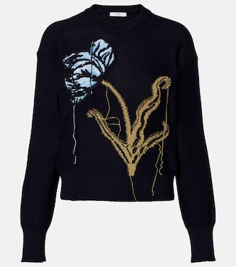 Pullover in lana e cotone con intarsi | Erdem