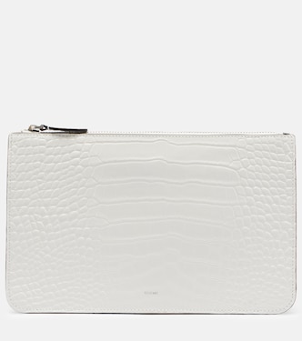 Threefold croc-effect leather clutch | Toteme