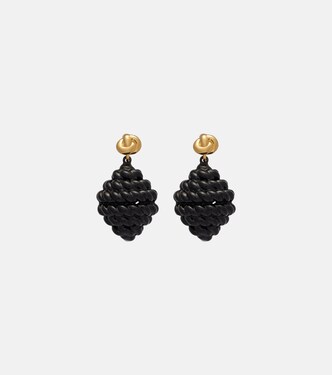 Rope gold-plated enamel drop earrings  | Toteme