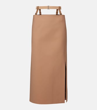 Cutout wool-blend pencil skirt | Mugler