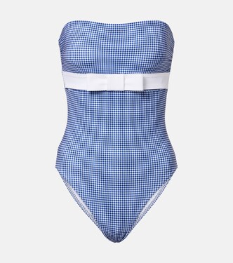 Bow-detail gingham swimsuit | Karla Colletto