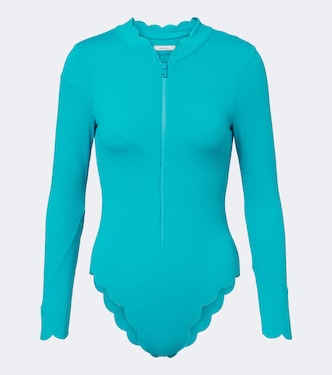North Sea scalloped rashguard swimsuit | Marysia