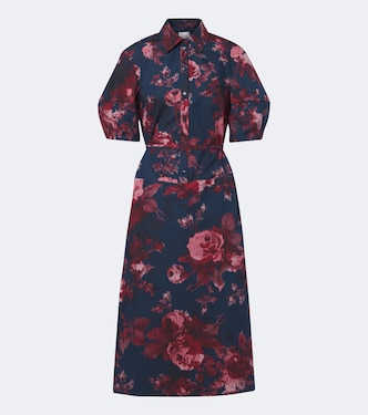 Floral cotton poplin shirt dress | Erdem