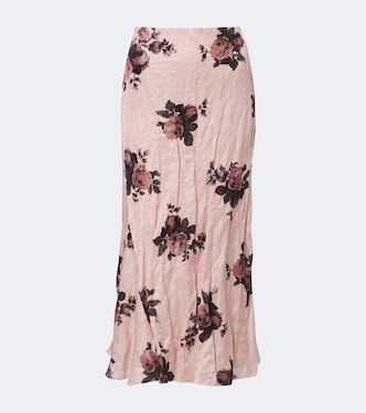 Floral satin midi skirt | Erdem
