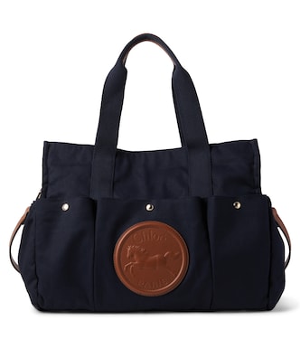 Leather-trimmed cotton diaper bag | Chloé Kids