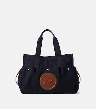 Leather-trimmed cotton diaper bag | Chloé Kids